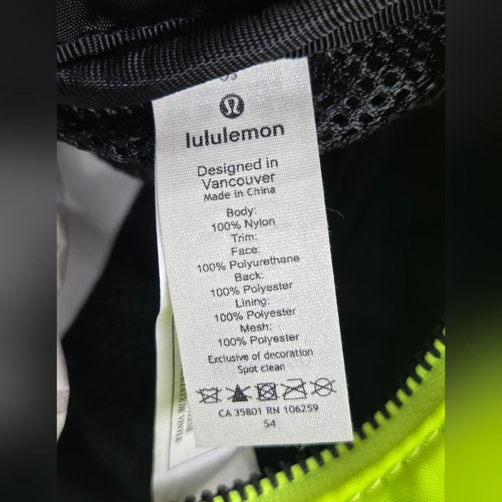 Lululemon 9"x9"inch Micro Neon Green/black Women's BackpackCity Adventurer - Picture 14 of 14